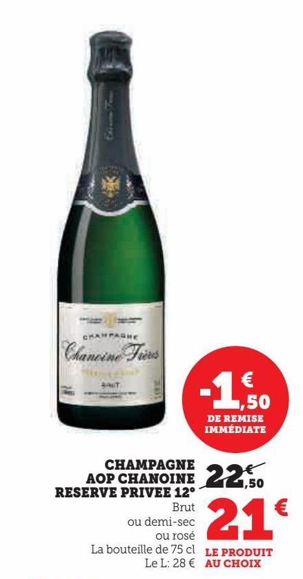 champagne AOP  chanoine reserve privee 12ª