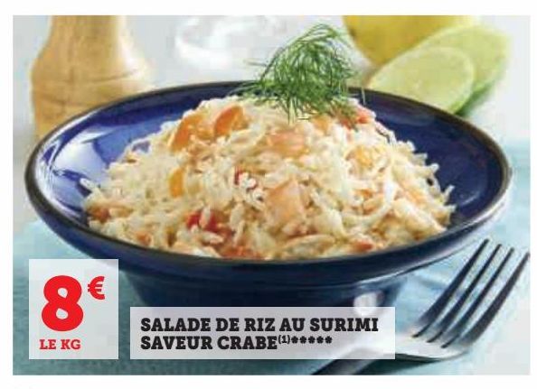 salade de riz au surimi saveur crabe