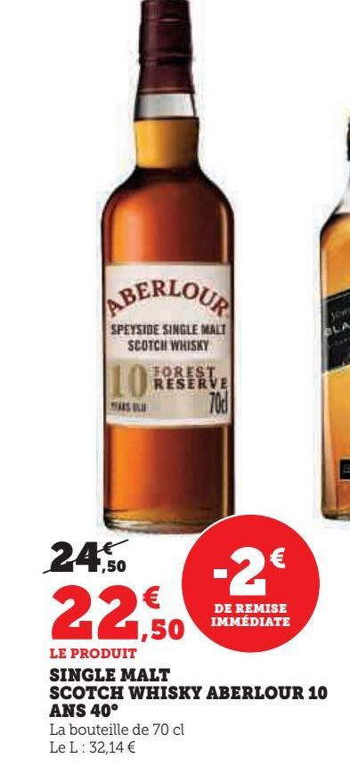 Single malt scotch whisky Aberlour 10 ans 40ª