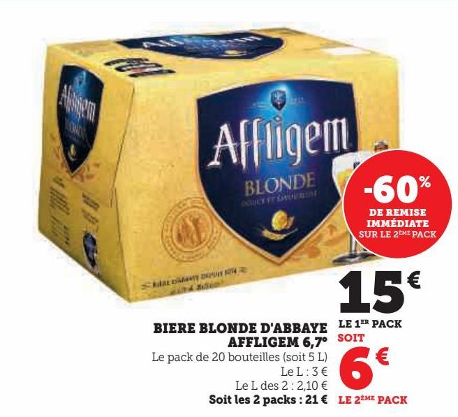 bière blonde d`abbaye Affligem 6.7ª