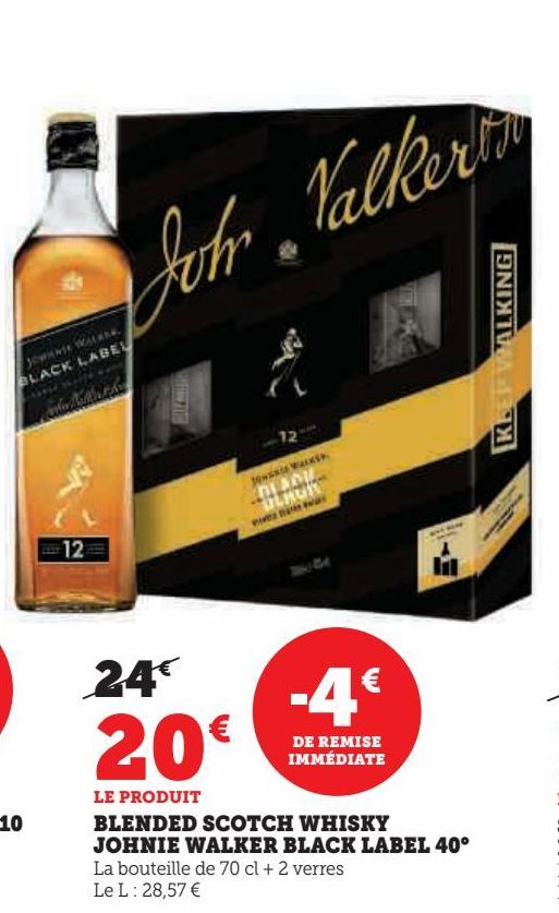 Blended scotch whisky Johnnie Walker bllack label 40ª