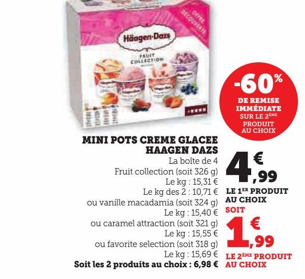 MINI POTS CREME GLACEE HAAGEN DAZS