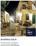Arolithos Cat.A  Séjour | Grèce, Heraklion  4 jours / 3 nuits. Petit Déjeuner  DÈS  291 €  TTC/PERS.  offre sur Selectour Afat