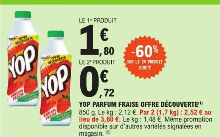 yop parfum fraise offre découverte