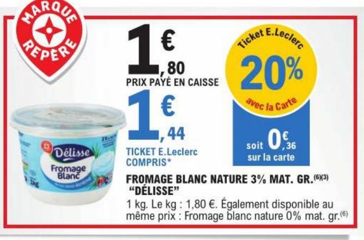 fromage blanc nature 3% MAT. GR. Delisse