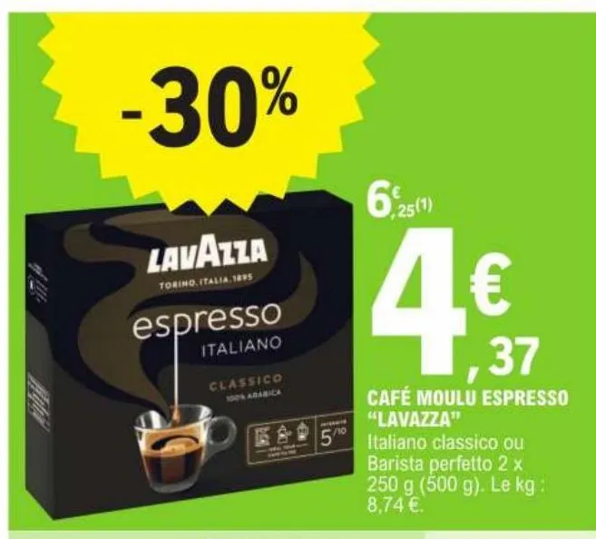 café moulu espresso lavazza