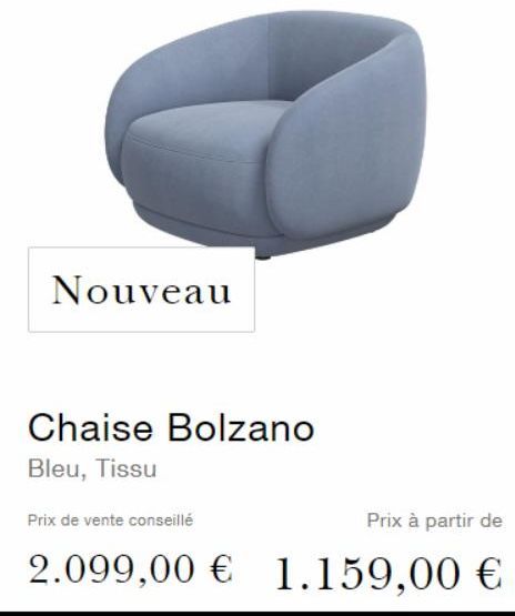 Nouveau  Chaise Bolzano Bleu, Tissu  Prix de vente conseillé 