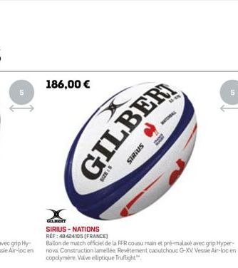 186,00 €  GILBERT  913215  GILBERT  SIRIUS  MATCHBAL  H 