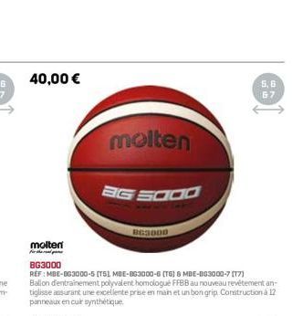 40,00 €  molten  For th  molten  BG 5000  B63000  5,6 67 