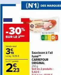 saucisson à l'ail carrefour