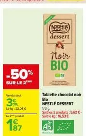 chocolat noir nestlé