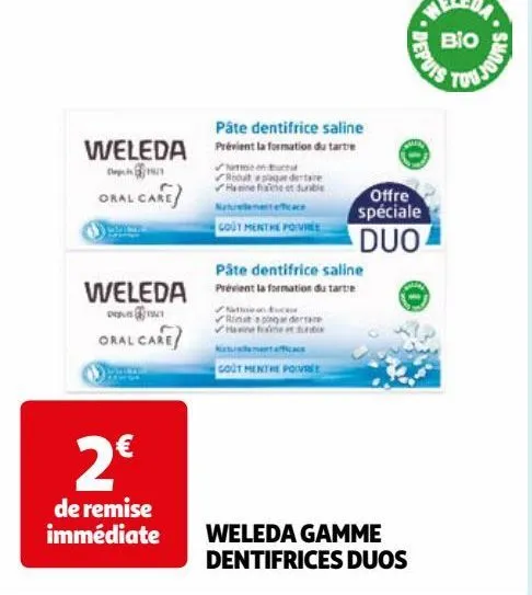 weleda gamme dentifrices duos