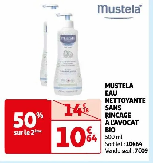  mustela eau nettoyante sans rincage à l'avocat bio