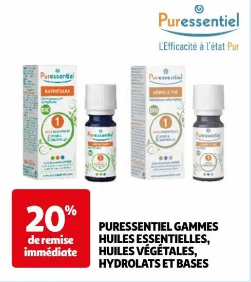 puressentiel gammes huiles essentielles, huiles végétales, hydrolats et bases