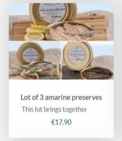 Lot of 3 amarine preserves  This lot brings together  €17.90 