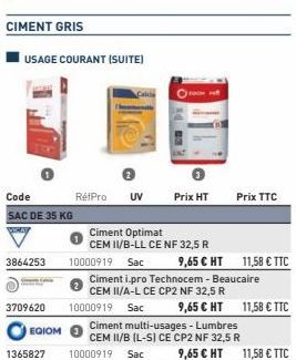 Promo CIMENT GRIS USAGE COURANT SUITE Code SAC DE 35 KG 3864253