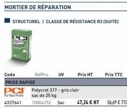 mortier de réparation 