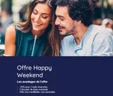 Offre Happy Weekend  Les avantages de l'offre  -25% pour 2 nuits réservées  • 2 fois plus de bons moments  • Offre non-modifiable, non-annulable   offre sur Campanile