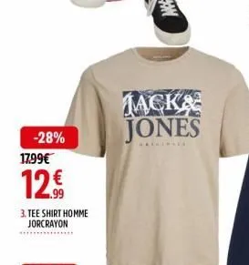 -28%  17.99€  129  3. tee shirt homme jorcrayon  jack& jones 