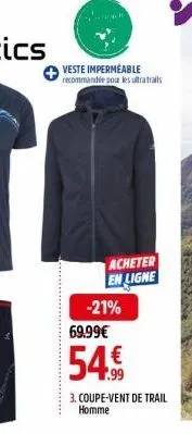 veste imperméable recommandée pour les ultratrails  acheter en ligne  -21%  69.99€  54€  3. coupe-vent de trail homme 