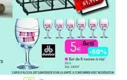 durobor  5-95  -50%  set de 6 verres à vin 24d r230007  labus d'alcoolest dangereux pour la sante a consavecmodation 