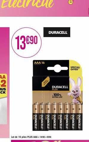 13690  AAA 16  DURACELL  DURACELL  PLUS  .100% EXTRA LIFE  CH +  ++  PLUS  DURACELL  DURACELL  DURACELL  DURACELL  DURACELL DURACELL  + DURACELL  DURACELL  SPECIAL OFFER 