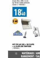 X 60  SEOPA  KIT FIX 60 VIS + 50 CLIPS +4 CLIPS DE FINITION -704543 