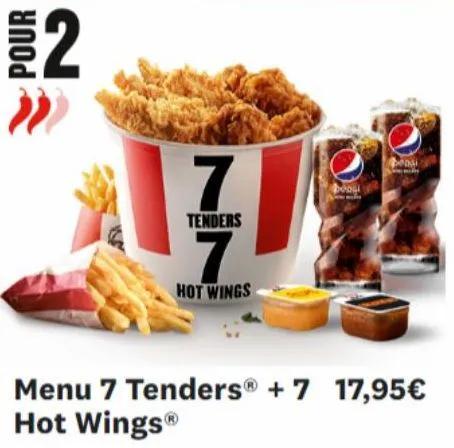 pour  2  7  tenders  7  hot wings  boogi  menu 7 tenders® + 7 17,95€ hot wingsⓡ 