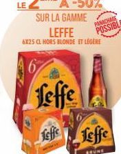 Leffe  Leffe  LEFFE 6X25 CL HORS BLONDE ET LÉGÈRE  PANACHAGE POSSIBLE  Leffe 