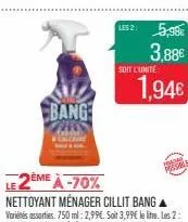 le  bang  les 25,98€  3,88€  soit l'unité  1,94€  possel 