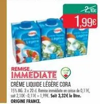 crème liquide cora