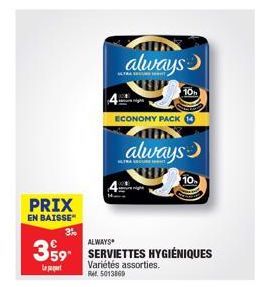 serviettes hygiéniques Always