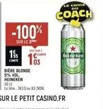 Bière blonde Heineken offre sur Casino Shop