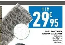 h1m  2995  grillage triple torsion galvanise couleur gris  10  maille 25 -1204638 