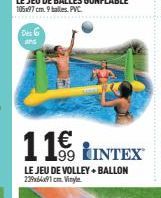 Des 6  11 LINTEX  LE JEU DE VOLLEY+BALLON 239x6x91cm. Vinyle 