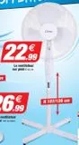 Le ventilateur sur pied offre à 22,99€ sur Bazarland