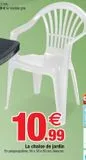 La chaise de jardin offre à 10,99€ sur Bazarland
