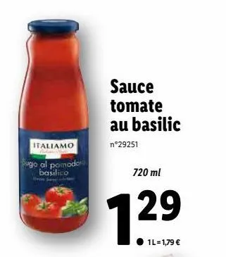 sauce tomate basilique