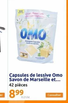 new  knya  clearly lous fragr  omo  detergent capsules lemoscoprades  0.21/st  capsules de lessive omo savon de marseille et... 42 pièces  8⁹9  consulter 