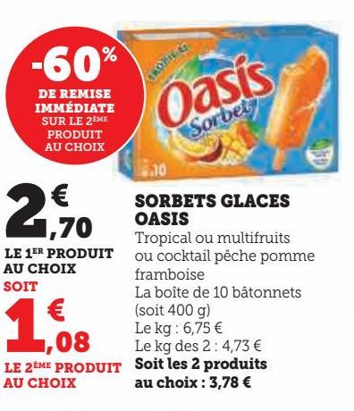 SORBETS GLACES OASIS