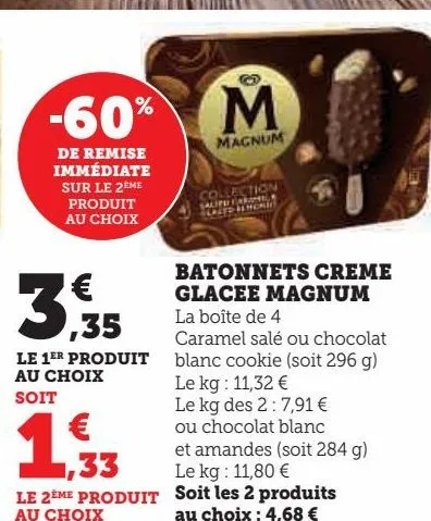 batonnets creme glacee magnum