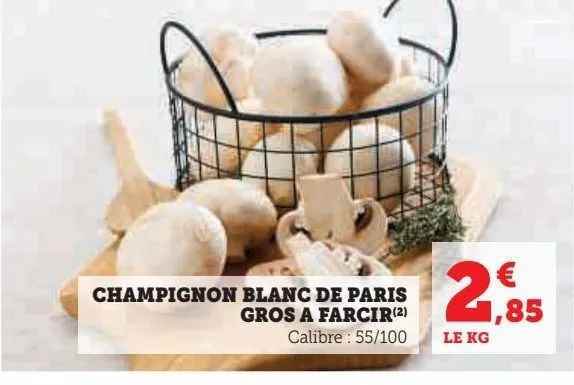 champignon blanc de paris gros a farcir