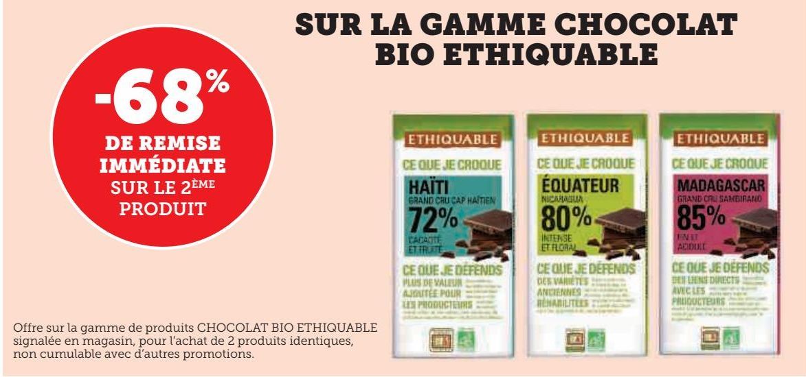 LA GAMME CHOCOLAT BIO ETHIQUABLE 