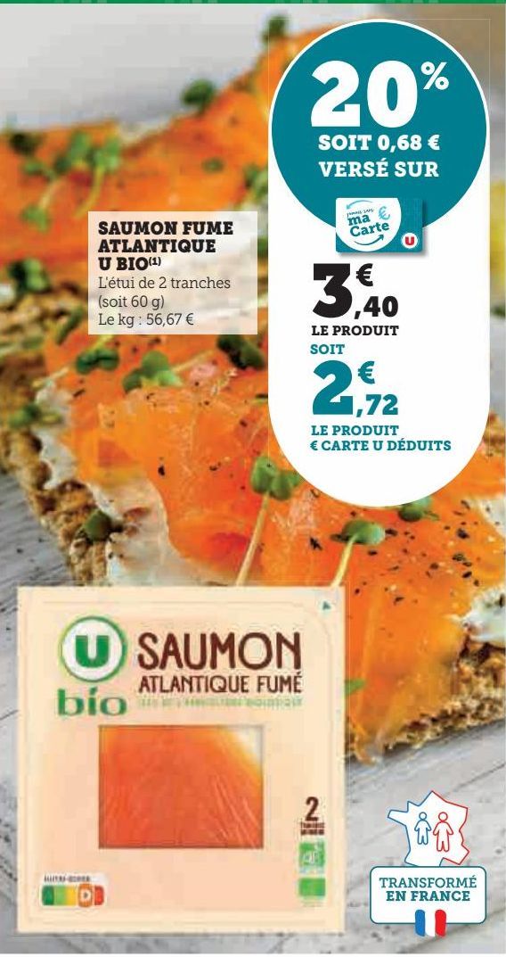 SAUMON FUME ATLANTIQUE U BIO 