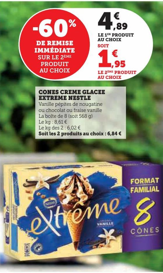 CONES CREME GLACEE EXTREME NESTLE 