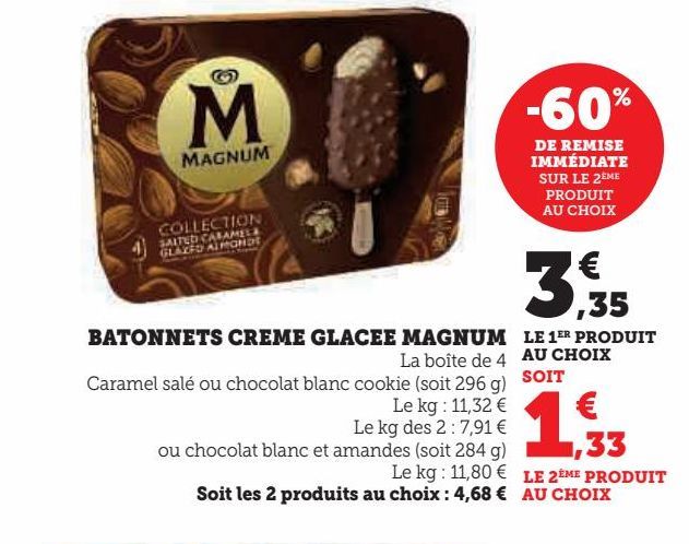 BATONNETS CREME GLACEE MAGNUM 