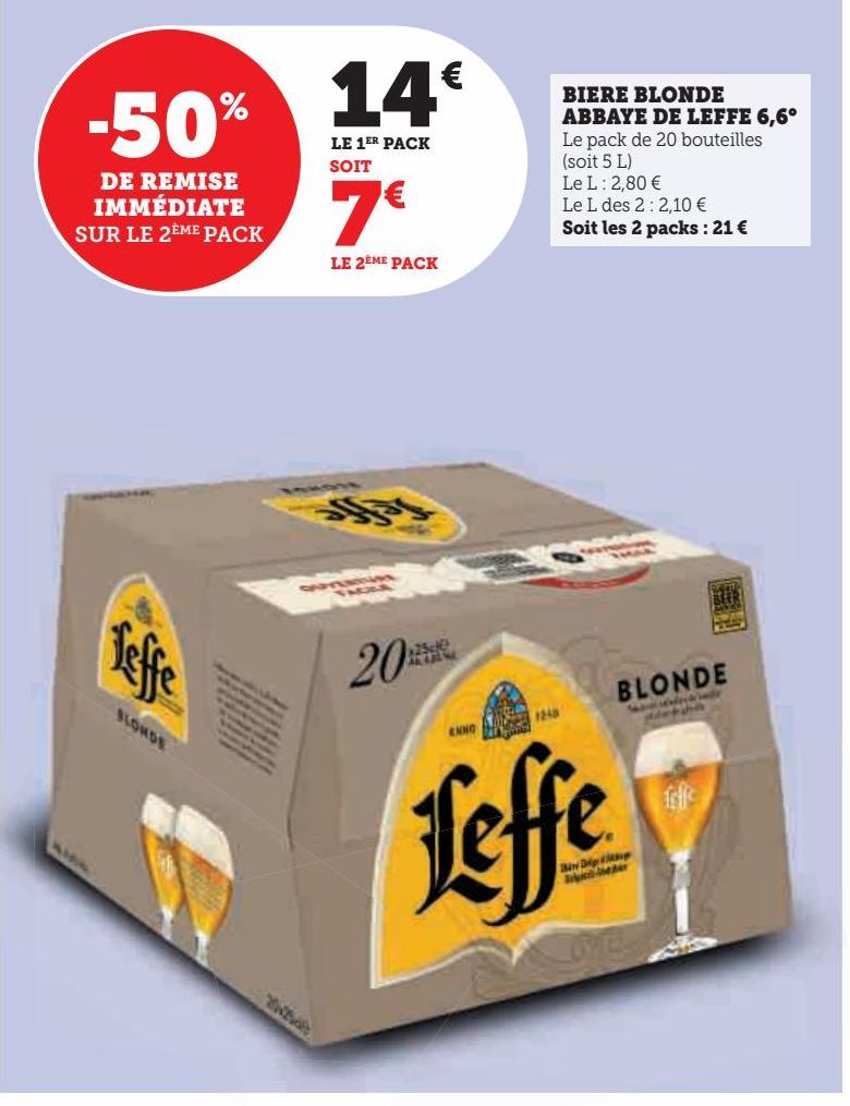 BIERE BLONDE ABBAYE DE LEFFE 6.6°