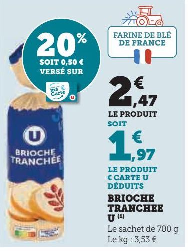 BRIOCHE TRANCHEE U 