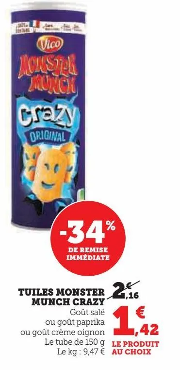 tuiles monster munch crazy 