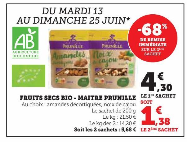 FRUITS SECS BIO - MAITRE PRUNILLE